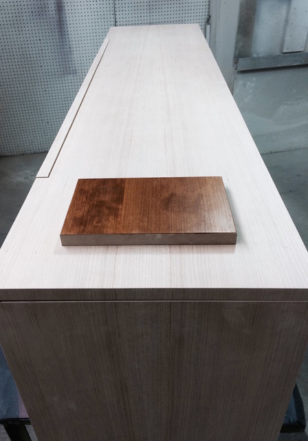 Custom cherry wood wall mounted buffet /sideboard (Before Completion)