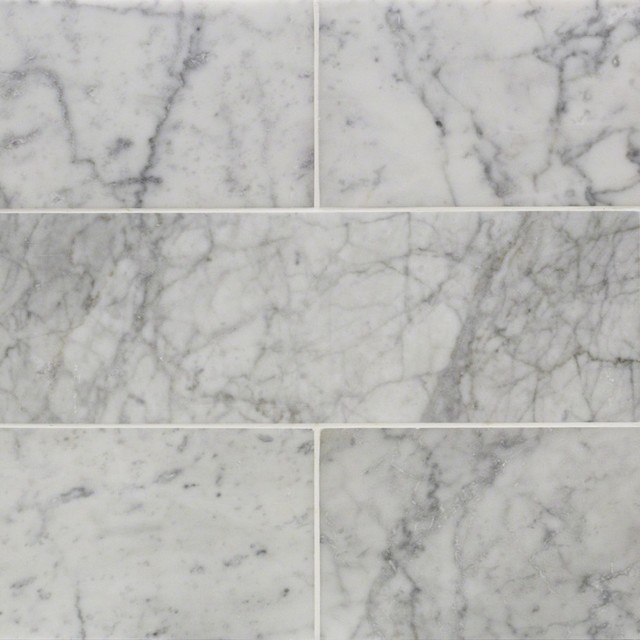 Zenith Carrara 6x18 Honed Marble Tile Sample Traditional Wall And Floor Tile By Ivy Hill Tile Houzz