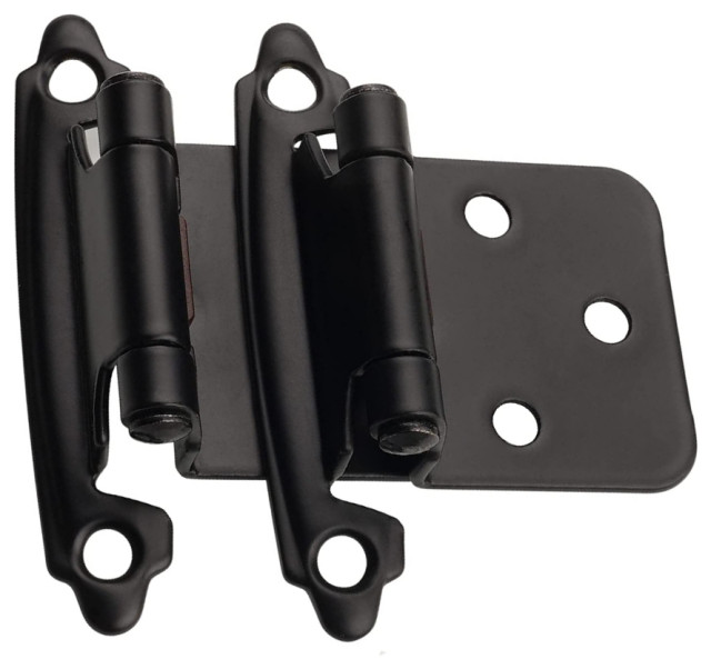 Variable Overlay Hinge, Pair Traditional Hinges by Door
