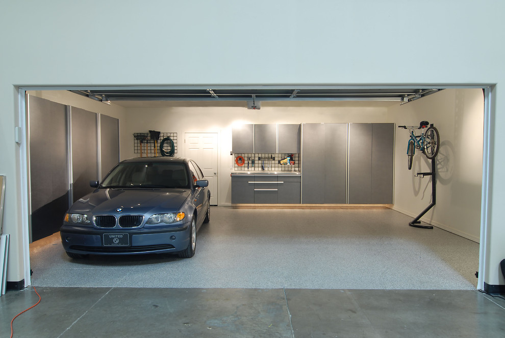 This is an example of an eclectic garage in Calgary.