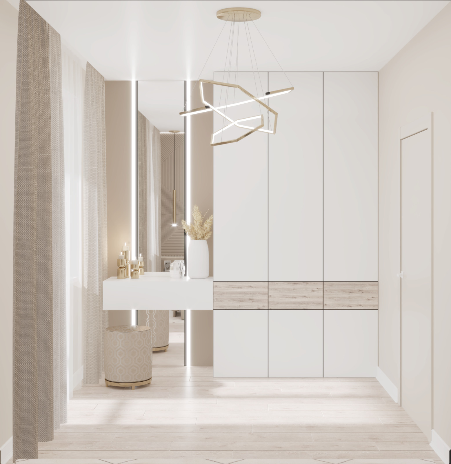 Дизайн помещений спальни и гостиной