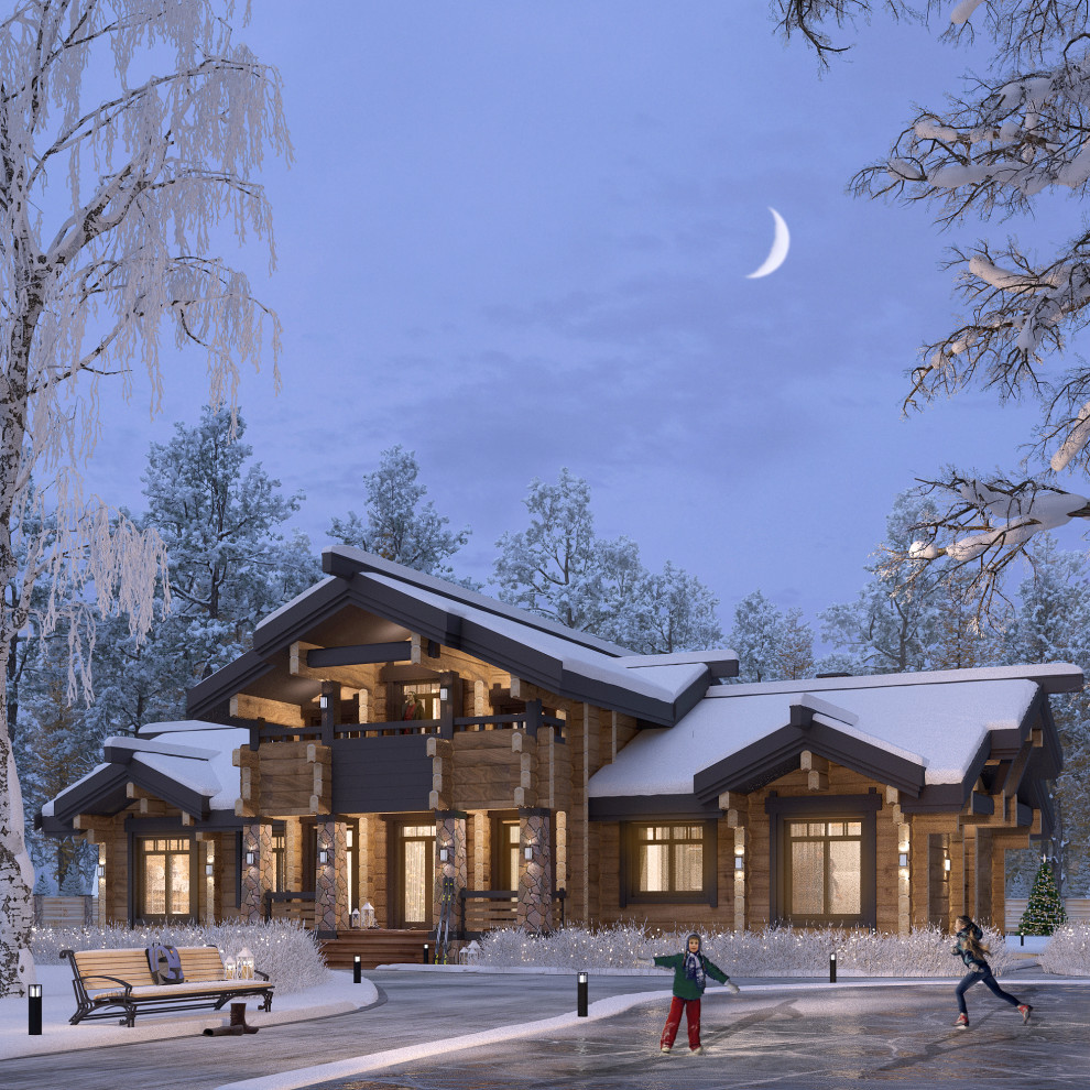 Индивидуальный проект дома из кедрового лафета "Ванкувер" Площадь - 215 кв.м.