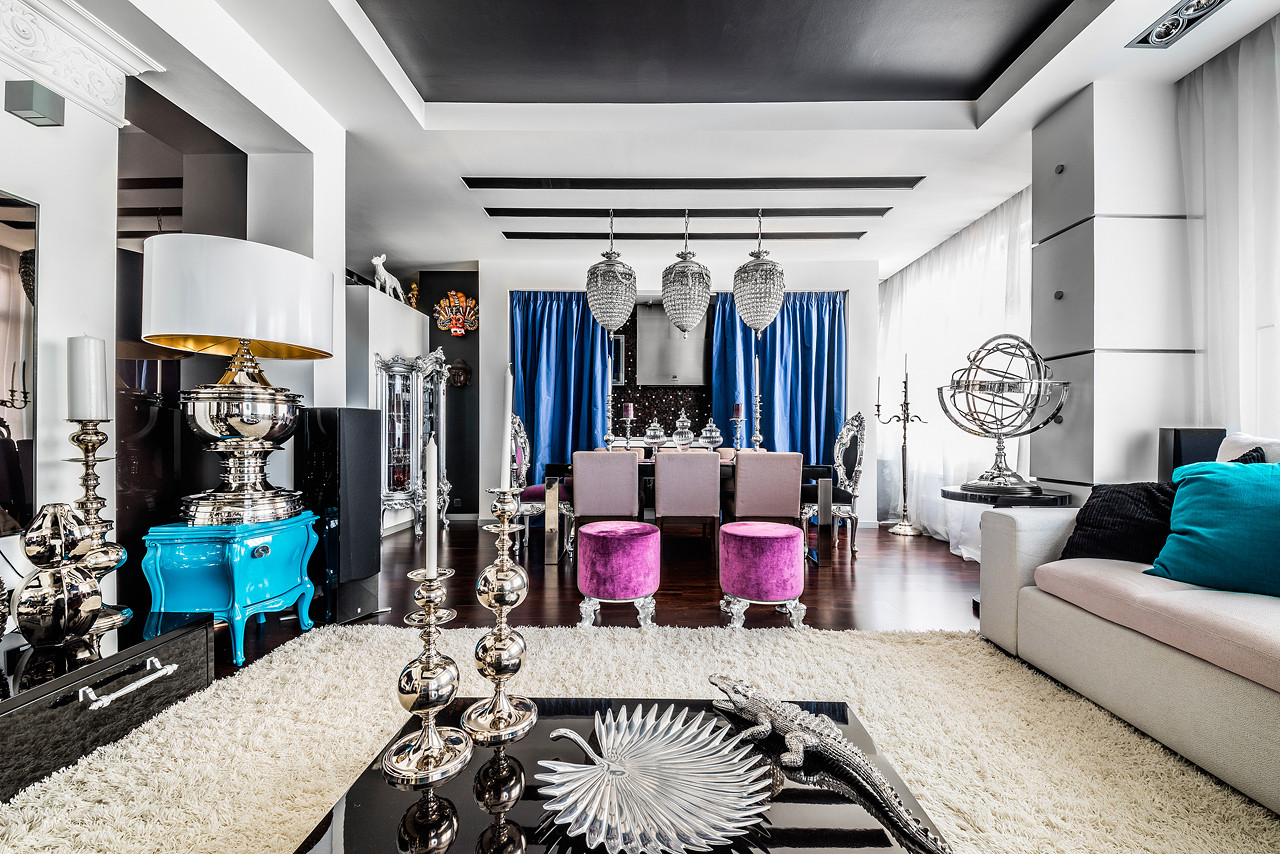 Съёмка интерьера квартиры в стиле фьюжн.