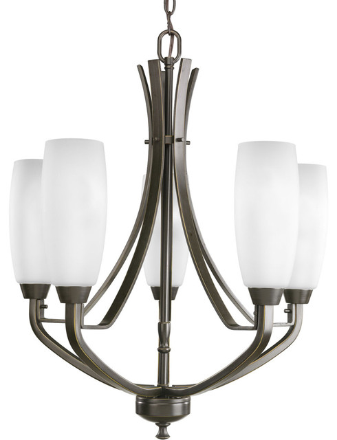 Progress Lighting P4436-20 5-Light Chandelier with Etched Glass