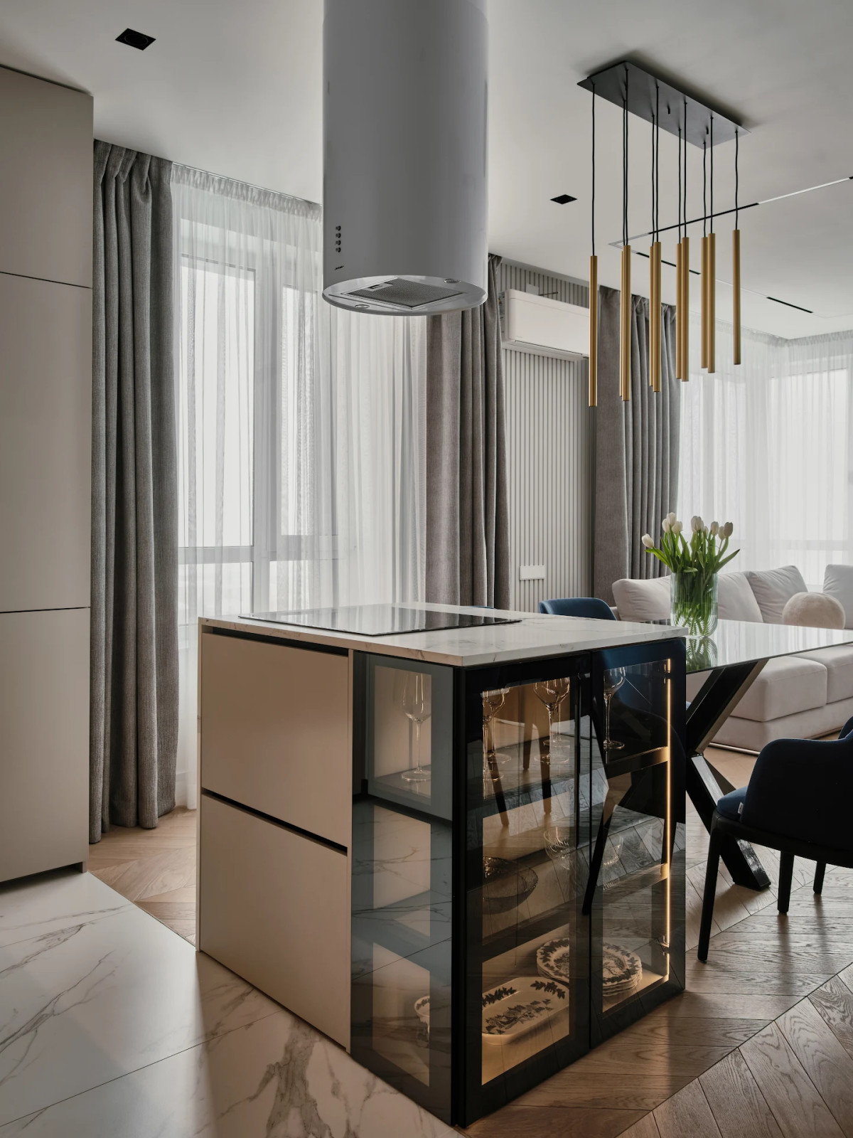 Дизайна-проект кухни гостиной ЖК "Две эпохи"