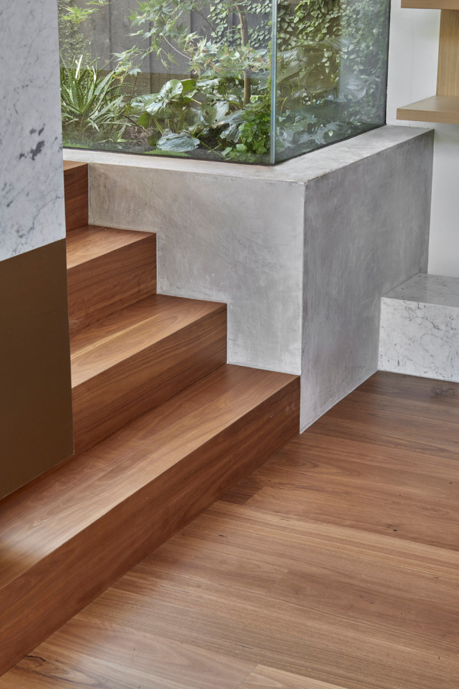 Medium sized contemporary staircase in Melbourne.