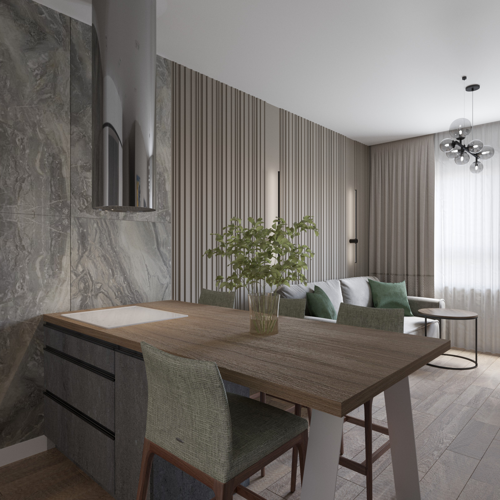 Кухня-гостиная. ЖК Большое Путилково