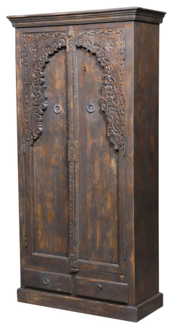 Sheyenne Heritage Door Reclaimed Wood Furniture Tall Storage Cabinet Traditional Storage Cabinets By Sierra Living Concepts