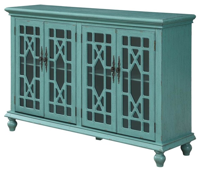 Media Credenza In Bayberry Blue Farmhouse Entertainment