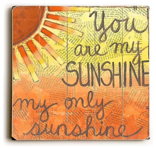 You Are My Sunshine Wood Sign Contemporary Prints And Posters Orange You Are My Sunshine Wood Sign