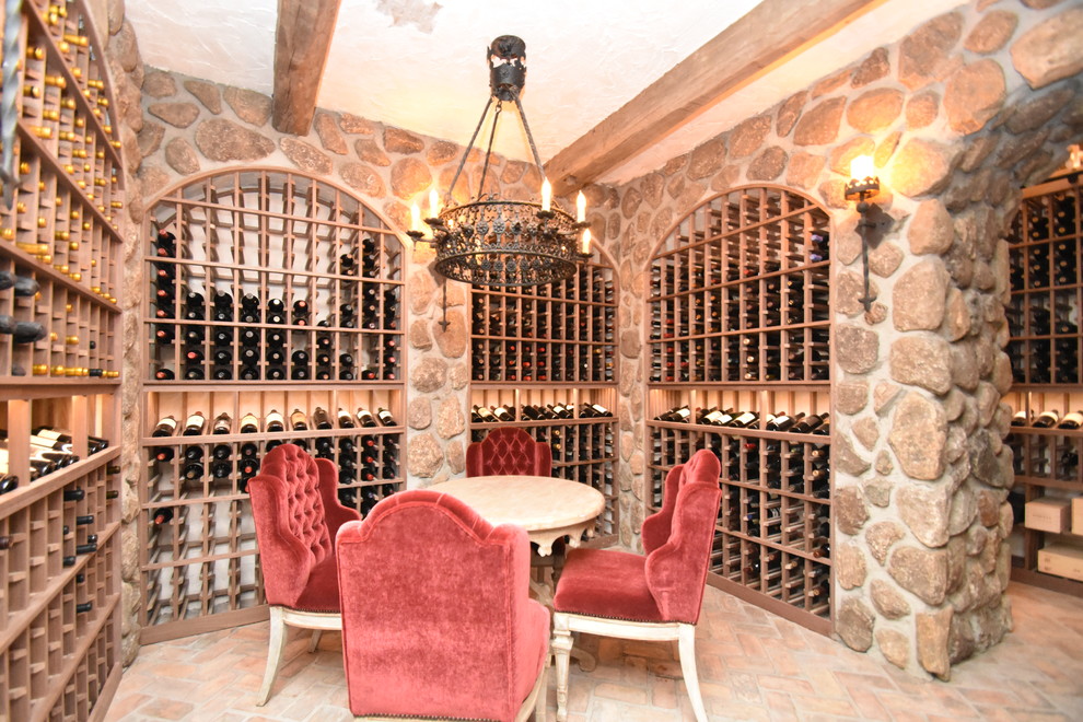 Cette image montre une cave à vin chalet.
