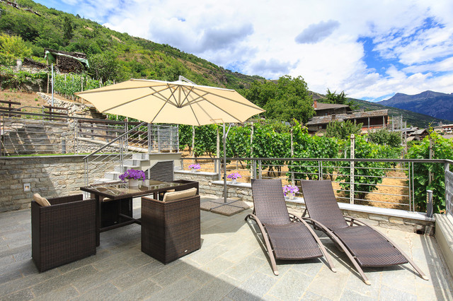 Modern Chalet rustik-traedaeck