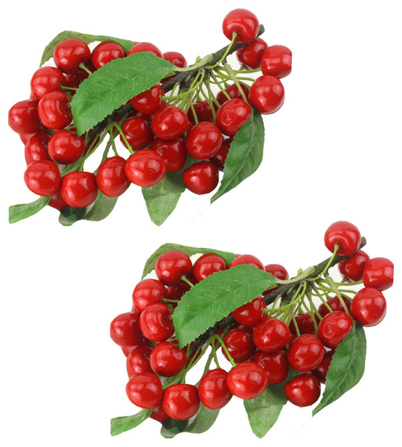 Artificial Cherry Sets Fake Fruits Storefront Decoration 2 Sets