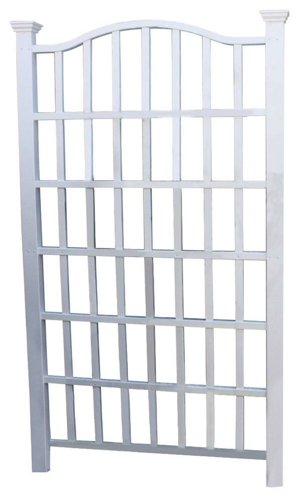7 5 Ft Garden Trellis In White Vinyl With Arch Top Traditional Trellises By Hilton Furnitures - Garden Trellis Arch Top 7 5 Ft Garden Trellis In White Vinyl With Arch Top Traditional Trellises By Hilton Furnitures - Garden Trellis Arch Top