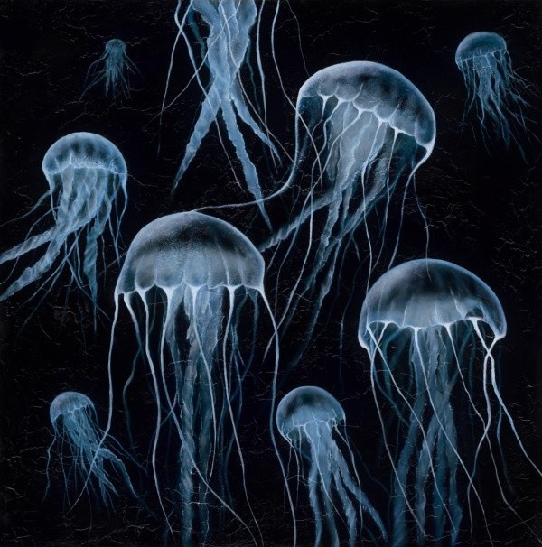 "Dance of the Jellies (2)",Acrylic Painting
