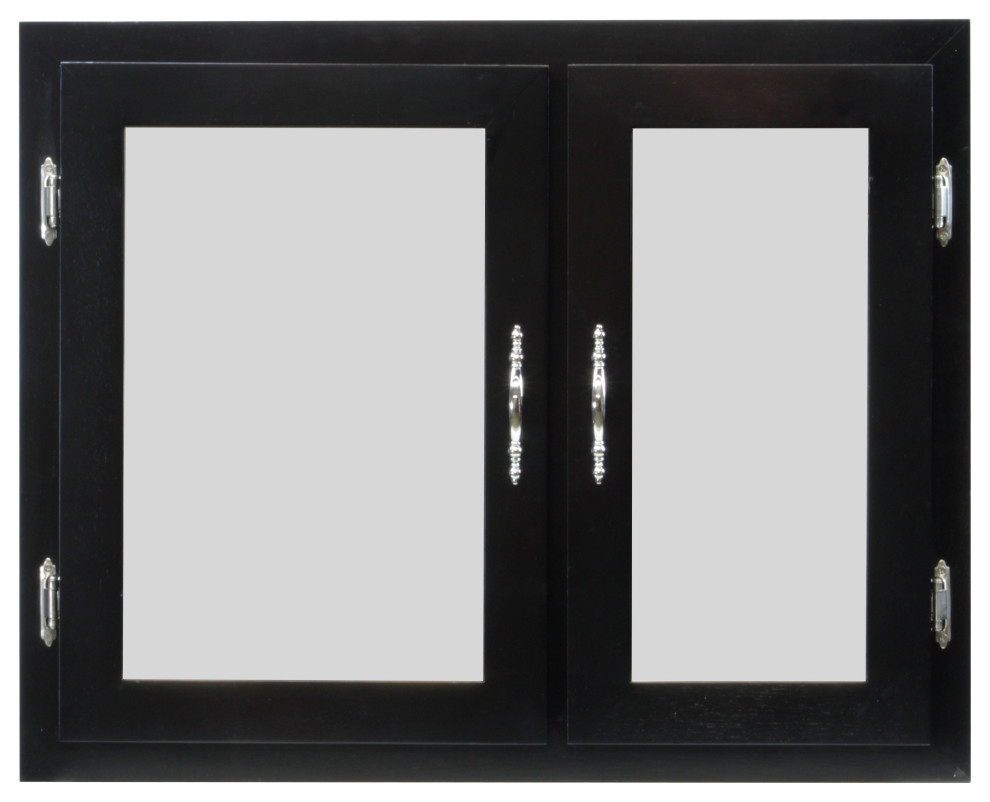 Bi-view Double Door Wood Surface or Recessed Medicine Cabinet