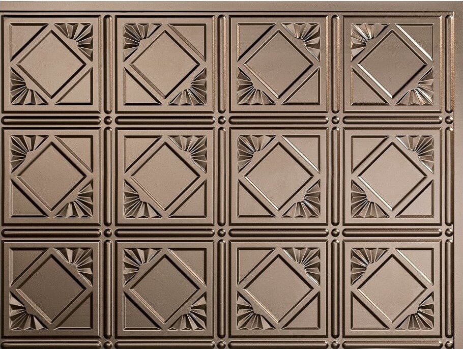 Charleston Backsplash Tiles Decorative Wall Paneling, 18"x24", Argent Bronze