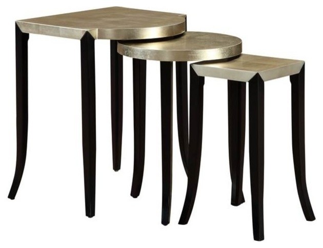 3-Piece Nesting Table Set in Cassiar Metallic Gold and Black Finish