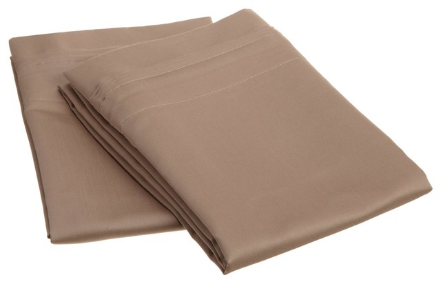 1000 Thread Count Egyptian Cotton King Taupe Solid Pillowcase Set