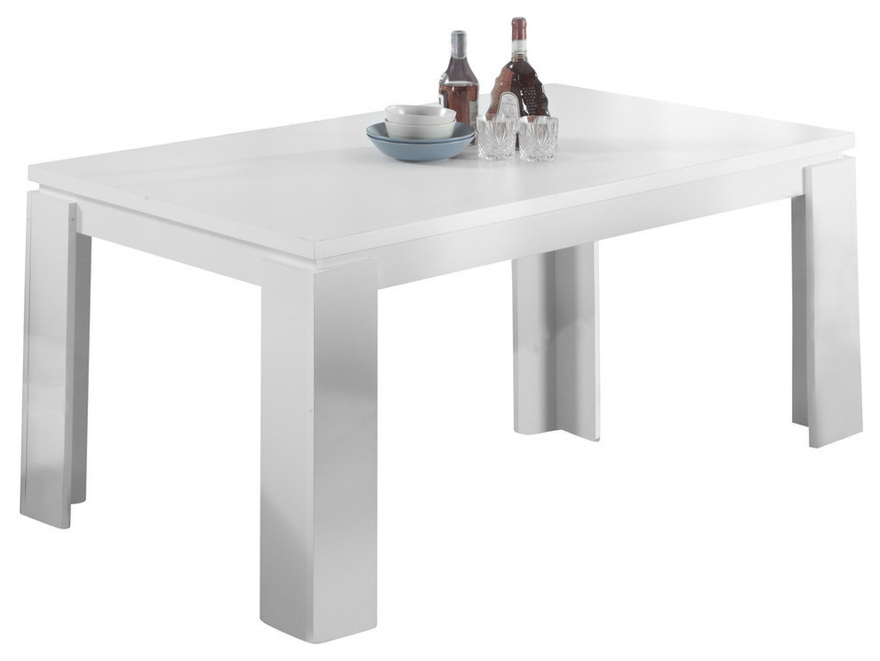 Dining Table, 60" Rectangular, Kitchen, Dining Room, Laminate, White