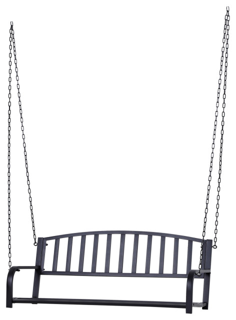 Outsunny 50" 2-Person Weather Resistant Steel Outdoor Porch Bench Swing