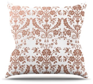 KESS Original "Baroque Rose Gold" Throw Pillow, 18" 18"