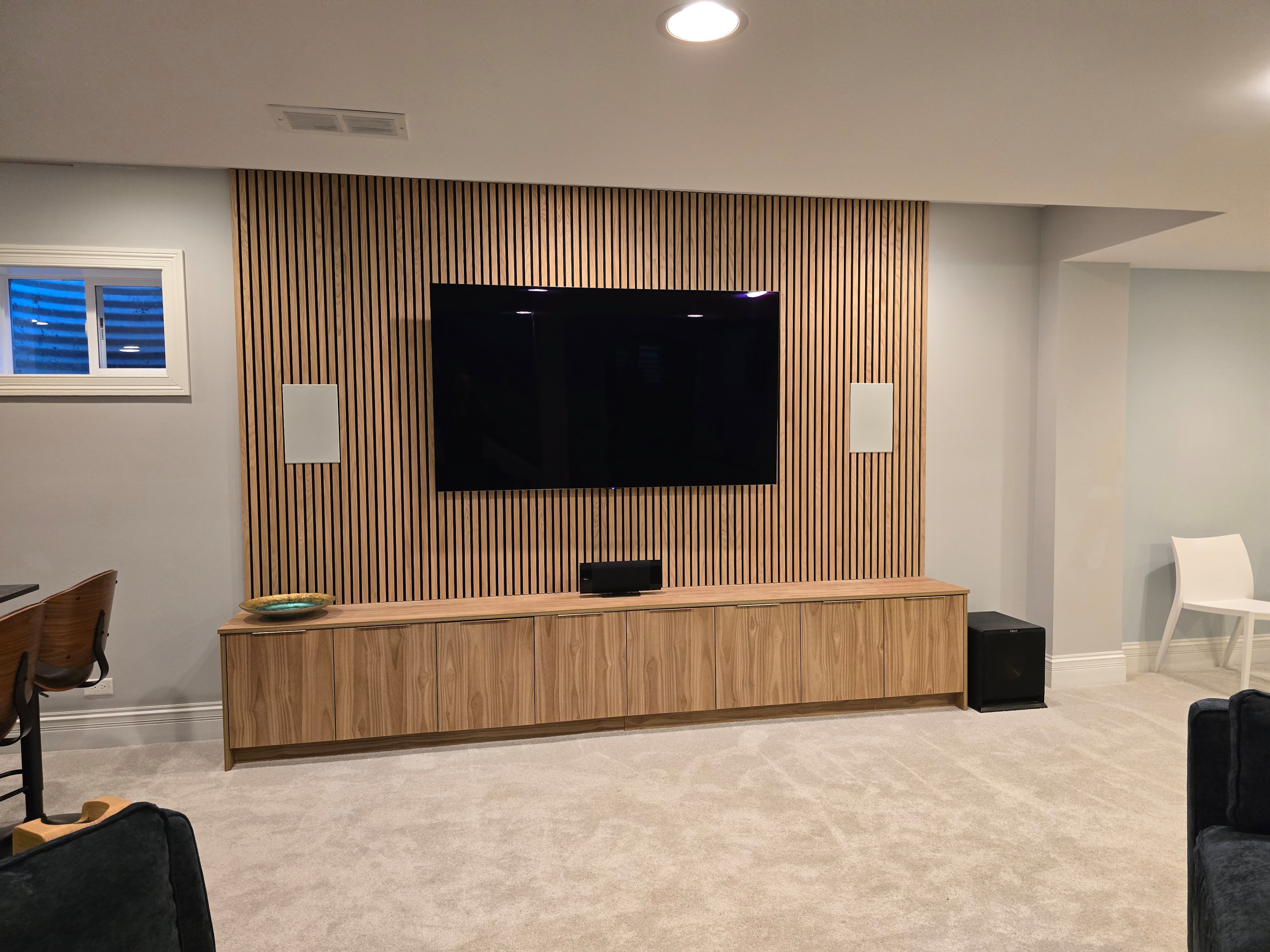 Basement Remodeling with TV Wall and Wet bar