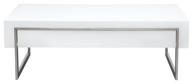 cosmo white lacquer cocktail table with dual storage drawer cosmo white lacquer cocktail table with dual storage drawer