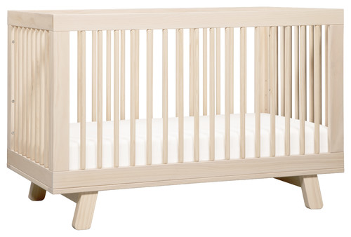 Hudson 3-in-1 Convertible Crib With Toddler Bed Conversion Kit, Washed Natural