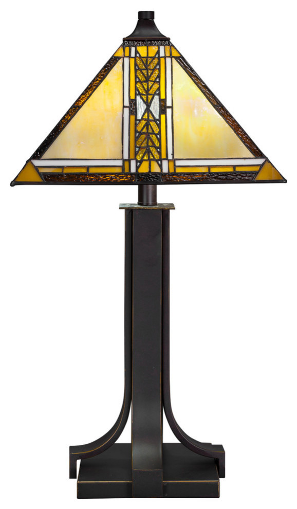 Apollo 2-Light Table Lamp, Dark Granite/Square Santa Cruz Art