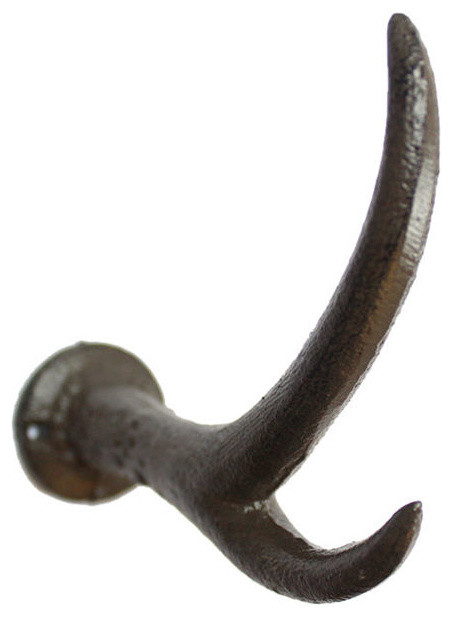 Cast Iron Antler Hook 5 Rustic Wall Hooks By Handcrafted