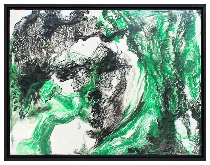 Emerald Triptych: Untitled Modern Abstract Art II