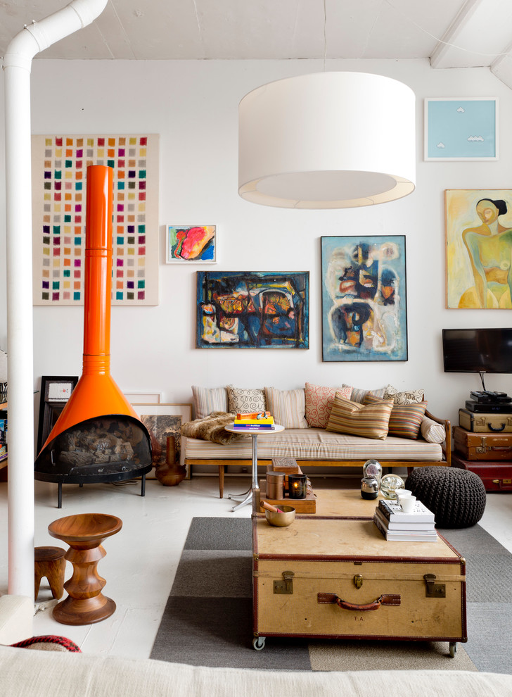 My Houzz: Walls of Art and Glass in a Brooklyn Loft - Eclectic - Living