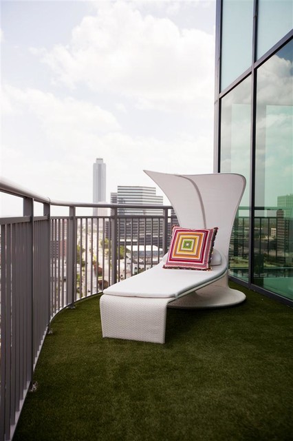 Houston Loft contemporaneo-balcone