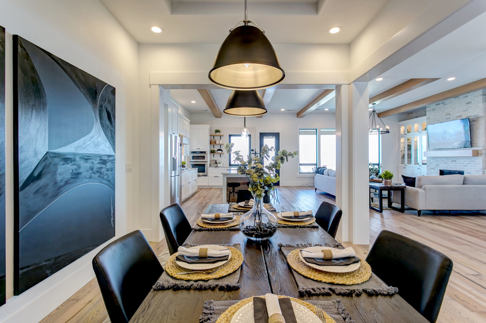 Example of a farmhouse dining room design in Seattle