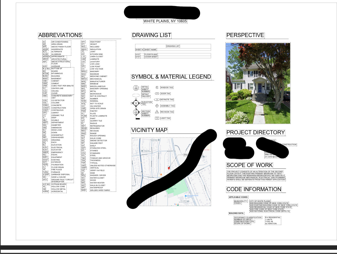 White Plains, NY Permit Drawing