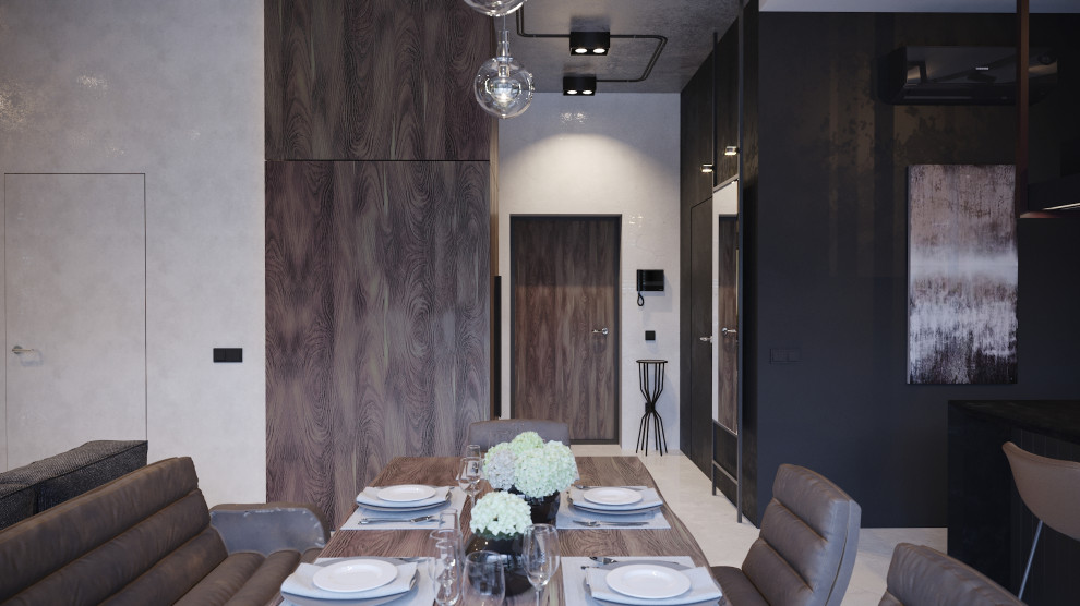 Интерьер квартиры в индустриальном стиле для холостяка