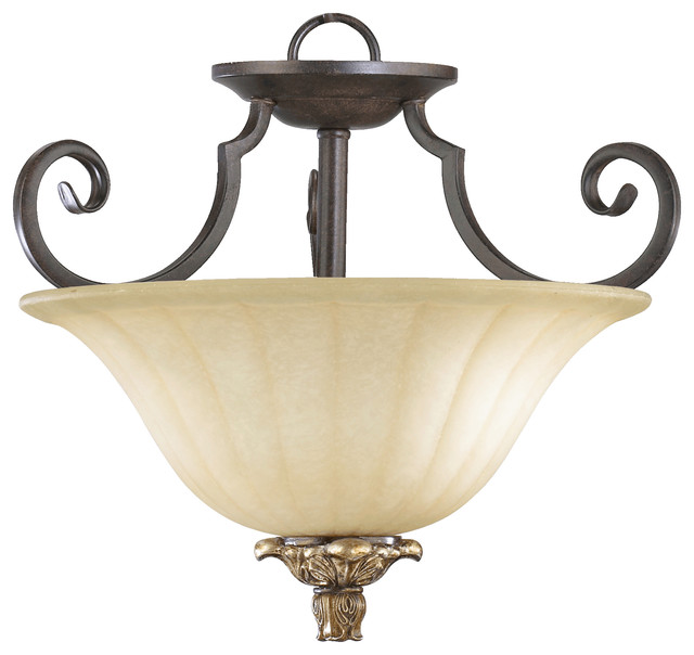 Quorum International Capella 2Light SemiFlush Mounts, Toasted