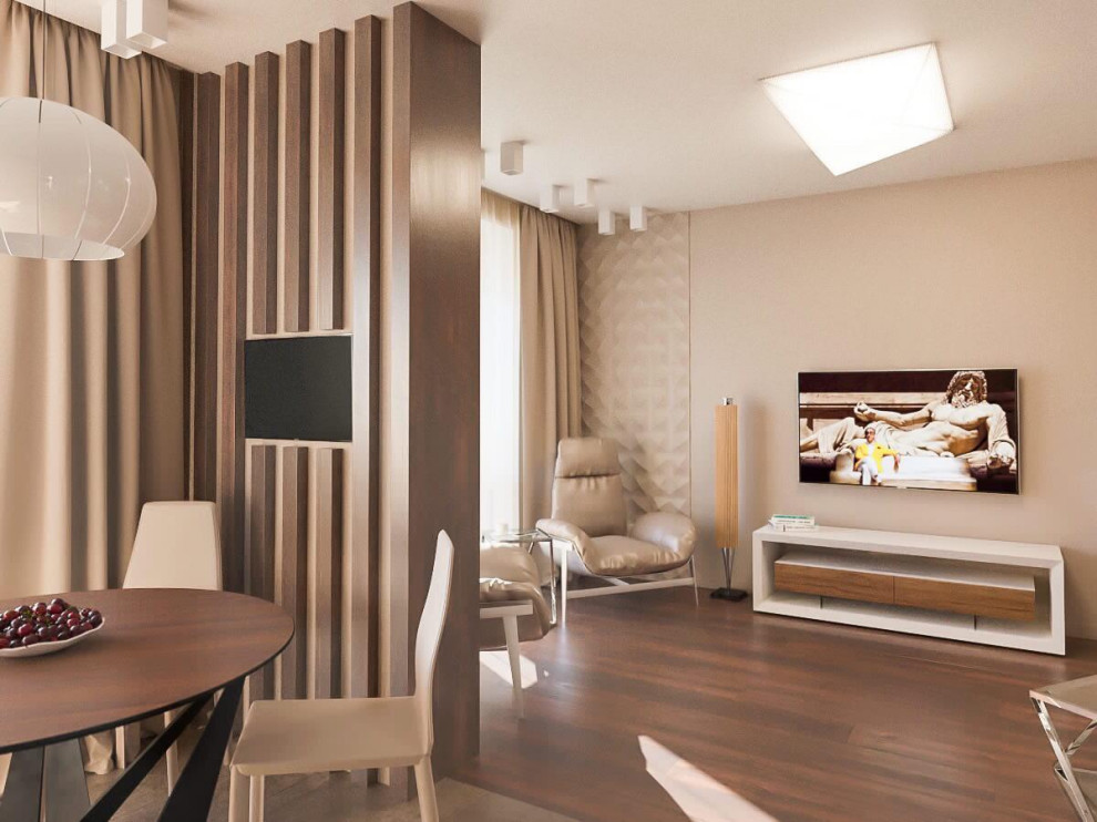 Гостиная + кухня