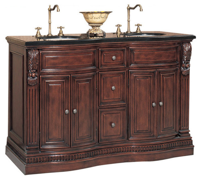 Verona Double Sink Chest, 60" Victorian Bathroom Vanities And Sink