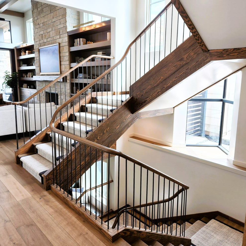 Photo of a transitional staircase in Salt Lake City.