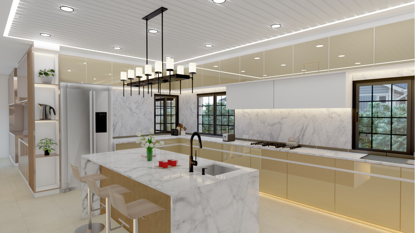 Bright Modern Kitchen with Organic Touches in Henley-on-Thames