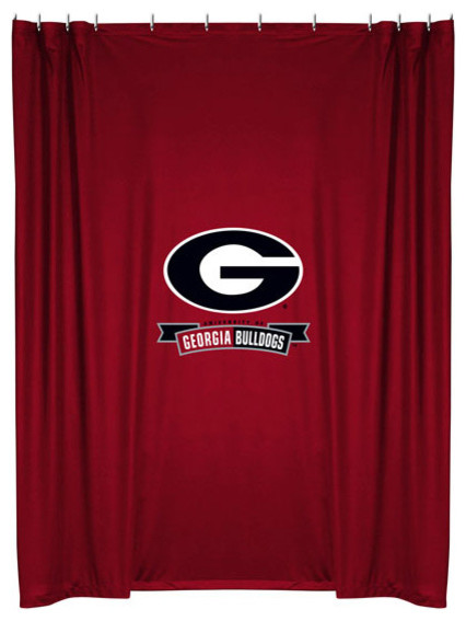 NCAA Georgia Bulldogs College Bathroom Accent Shower Curtain
