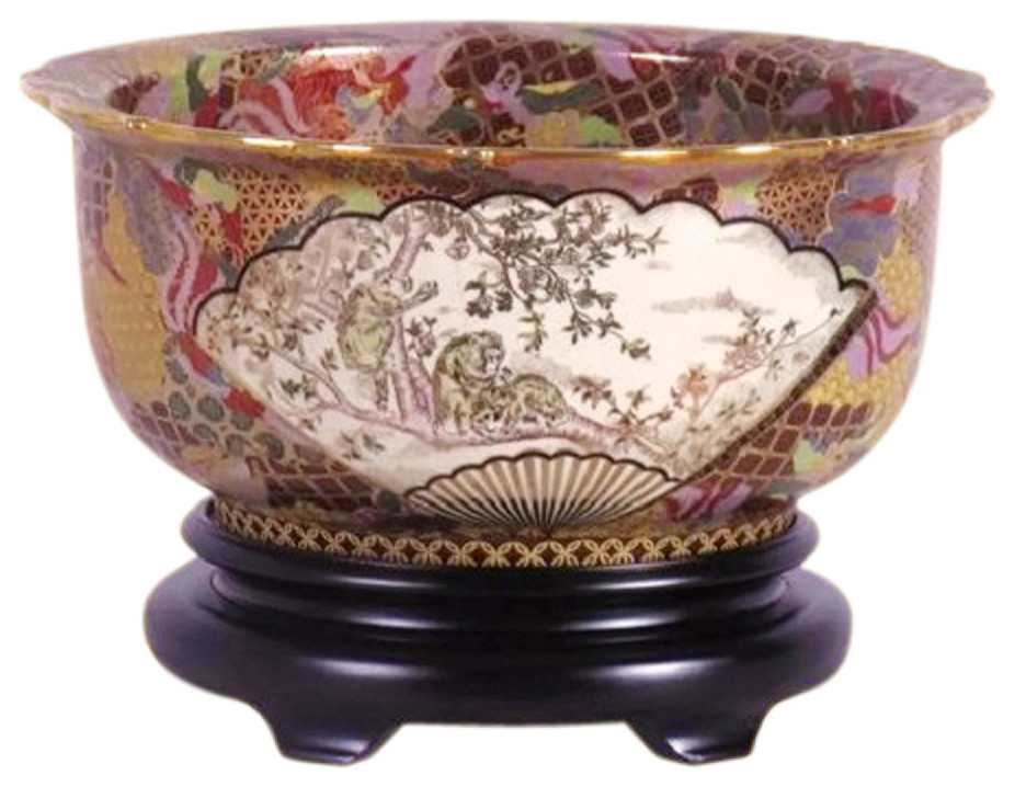 Chinese Satsuma Porcelain Bowl 15" (Base Not Included)