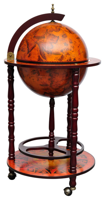 Vidaxl Globe Bar Wine Stand Wooden 16th Century Italian Liquor