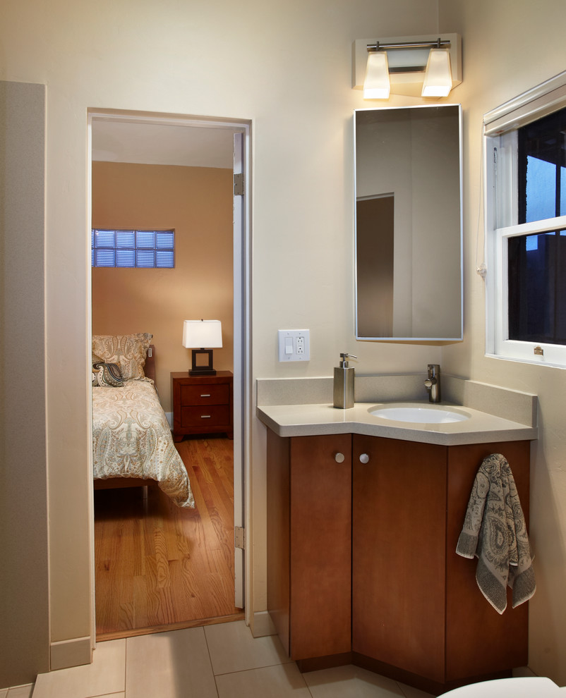 Contemporary bathroom in Phoenix with an undermount sink.