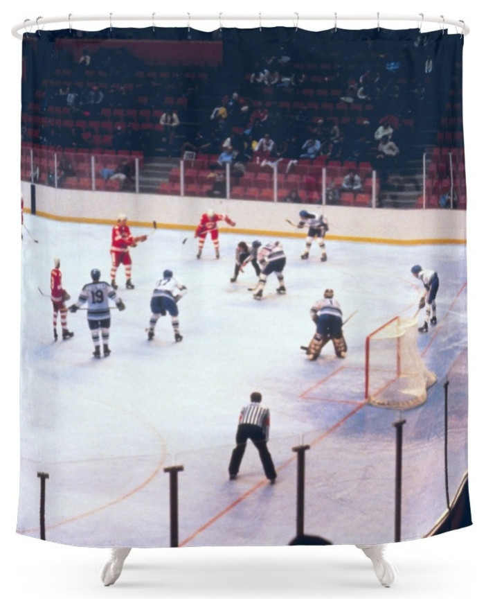 Vintage Ice Hockey Match Shower Curtain home design