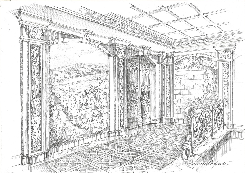 Акварельные эскизы. Загородный дом в Екатеринбурге.