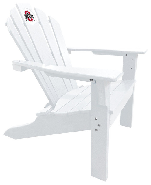 Ohio State White Big Daddy Adirondack Chair - Contemporary 