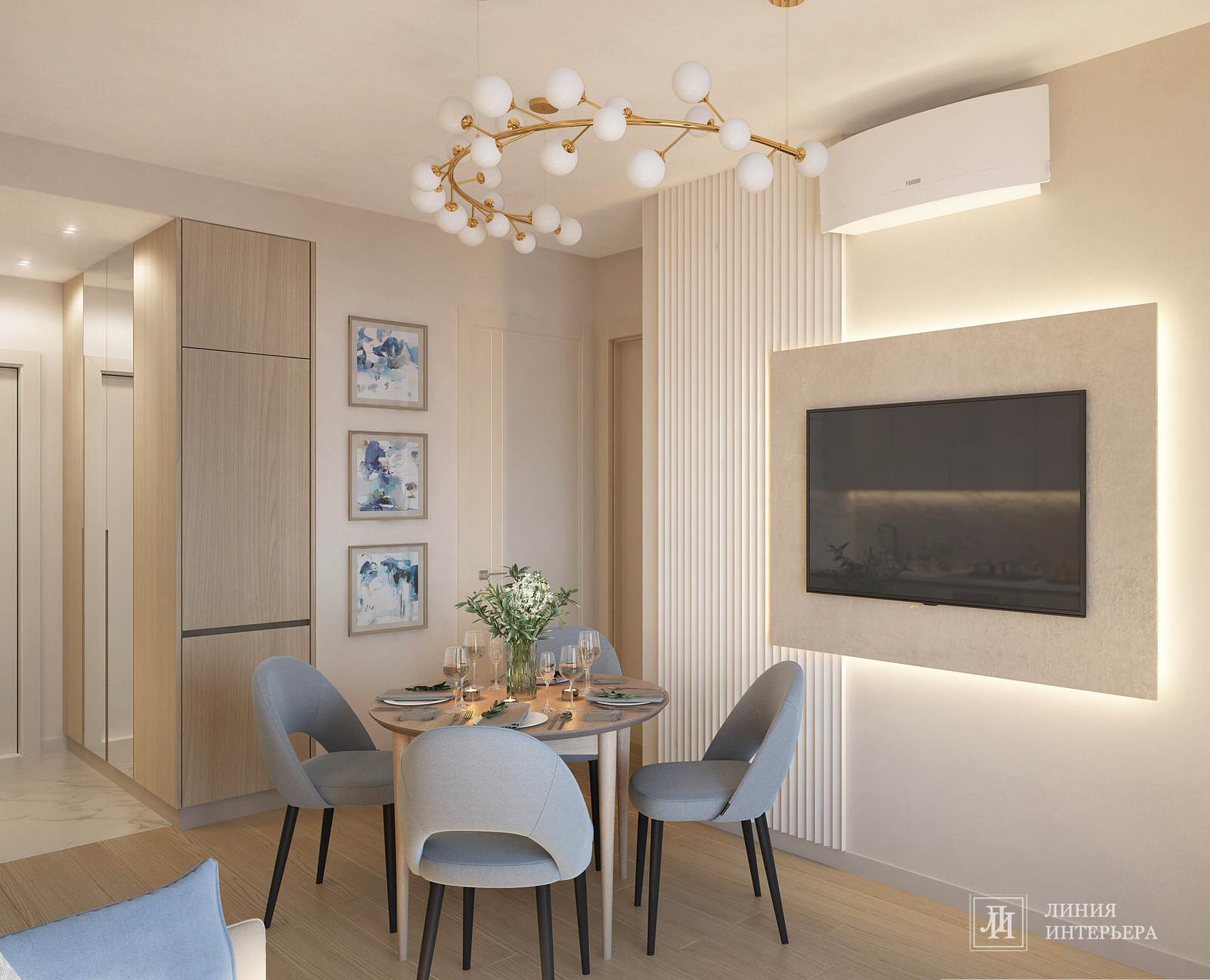 Современный интерьер однокомнатной квартиры